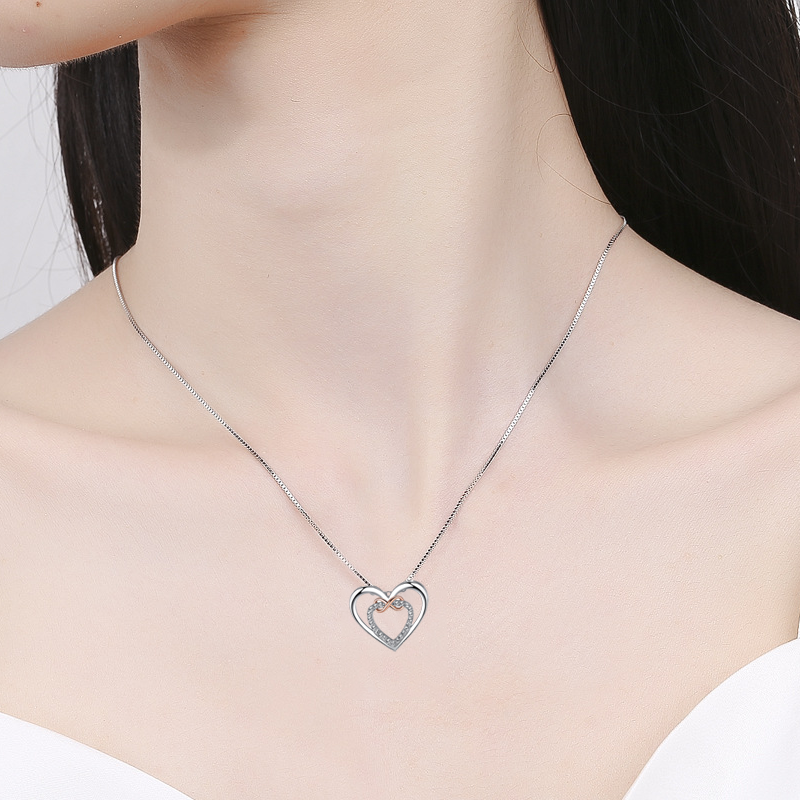 Two Hearts Infinity Necklace(Card Included)