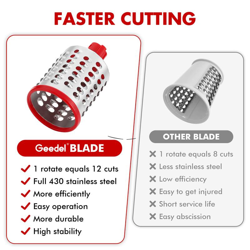 3 in 1 Rotary Cheese Grater Vegetable Slicer