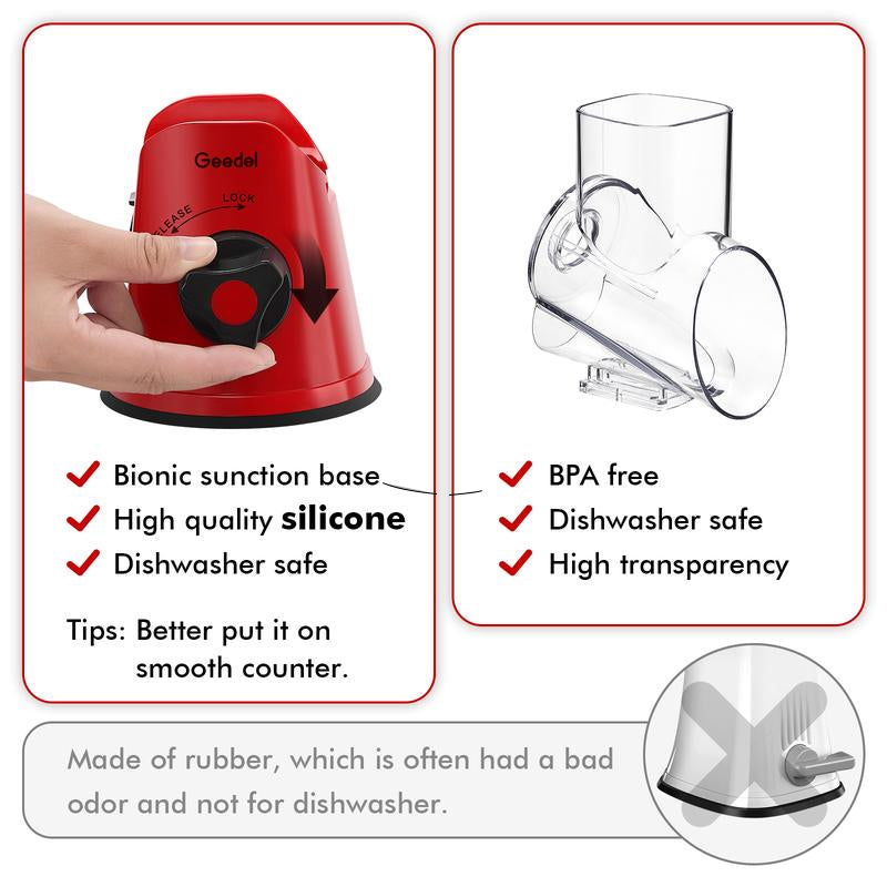 3 in 1 Rotary Cheese Grater Vegetable Slicer