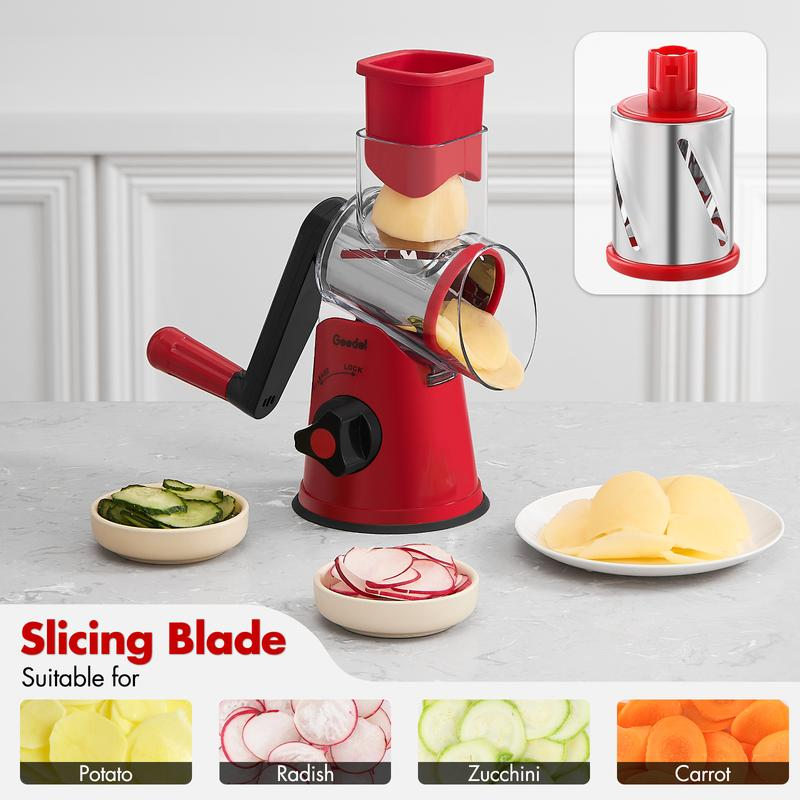 3 in 1 Rotary Cheese Grater Vegetable Slicer