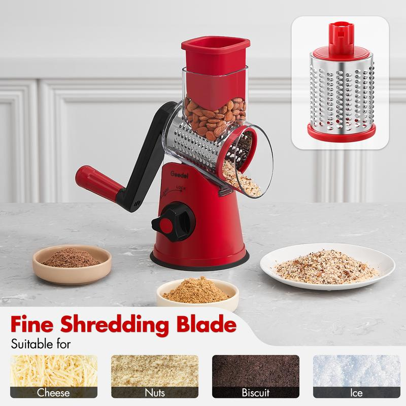 3 in 1 Rotary Cheese Grater Vegetable Slicer
