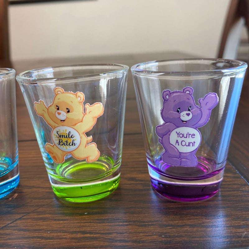 Swear Bears Shot Glasses, 6 Pieces