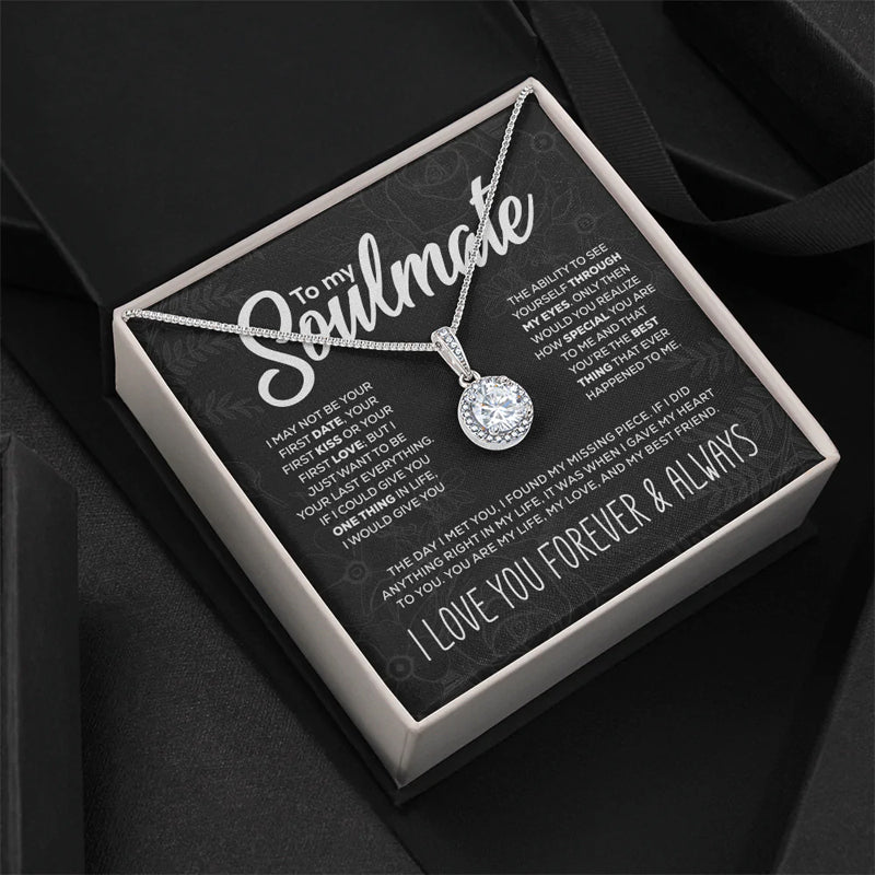 To My Soulmate Sparkling Round Created Necklace  - 🔥🔥A Limited Time With The Lowest Discount
