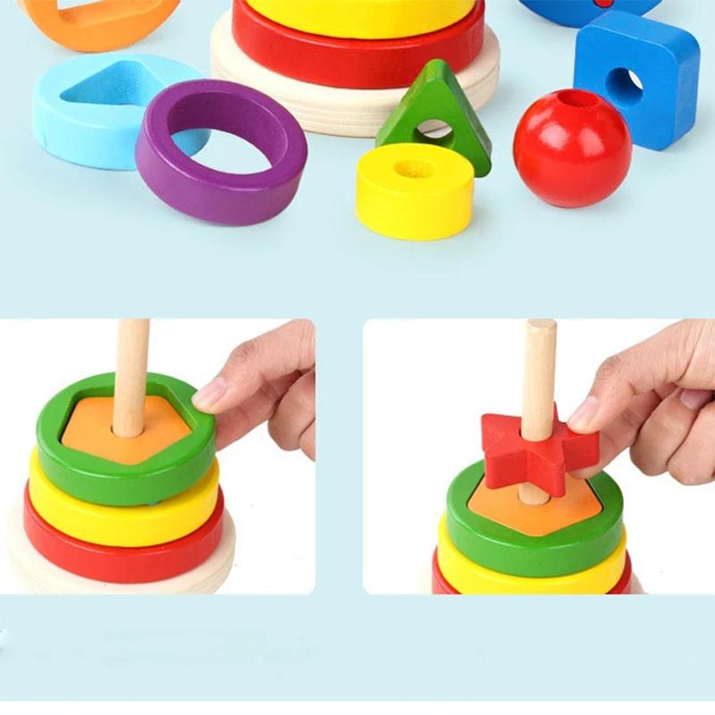 Educational Tower of Matching Building Blocks Toy