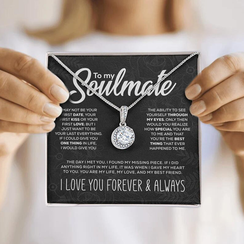To My Soulmate Sparkling Round Created Necklace  - 🔥🔥A Limited Time With The Lowest Discount