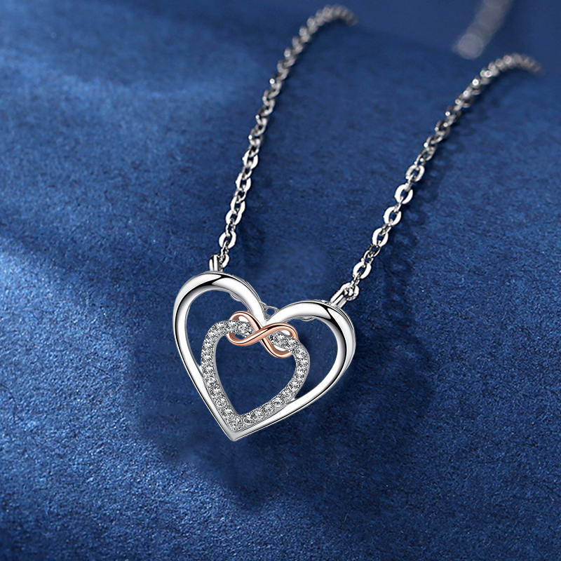 Two Hearts Infinity Necklace(Card Included)