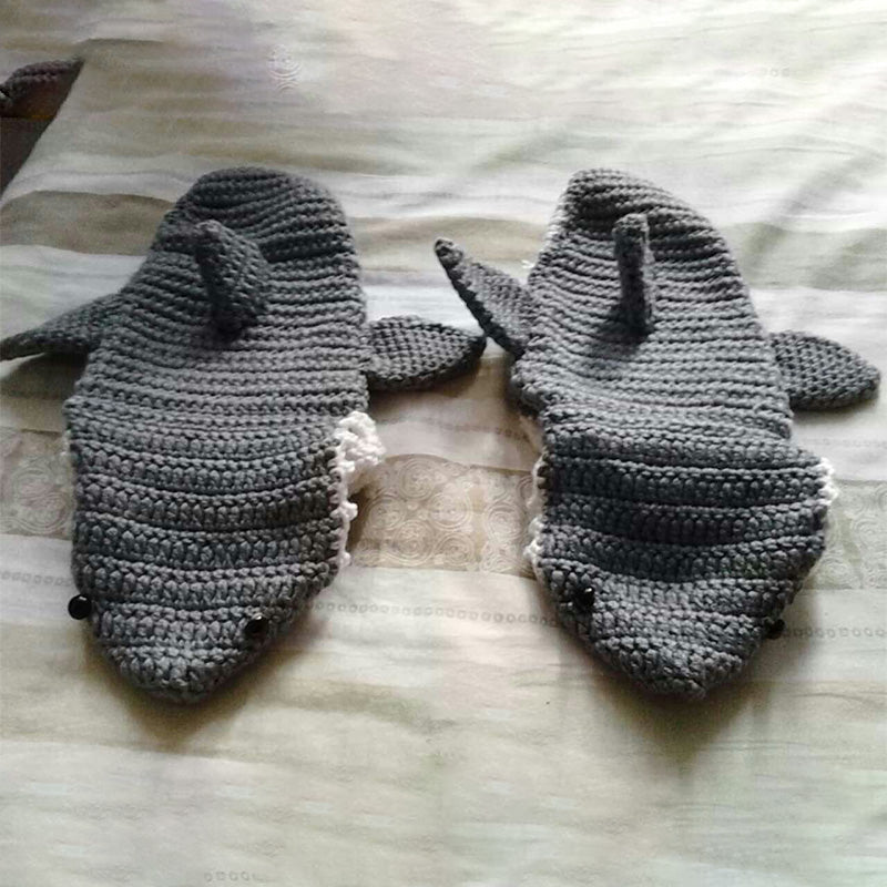 Knitted Shark Socks