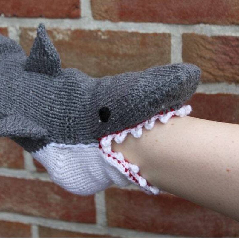 Knitted Shark Socks